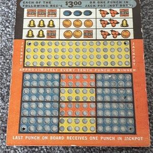 Vintage Punch Board Game